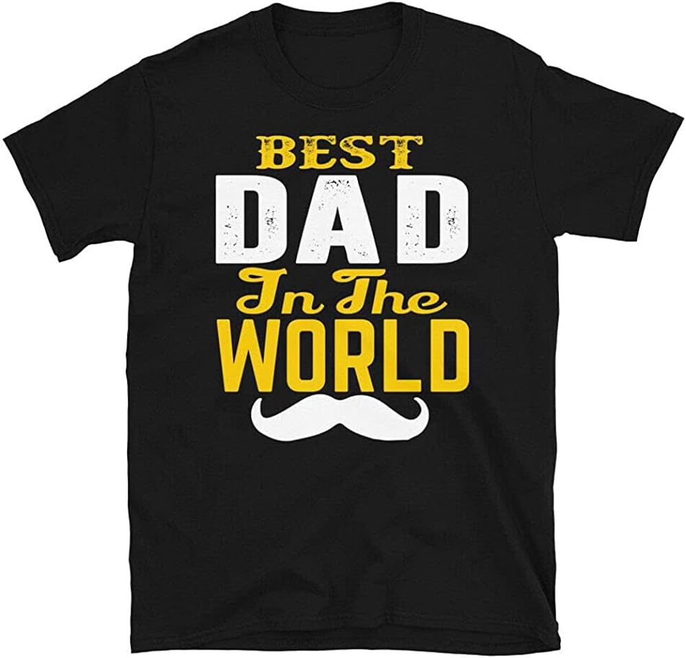 Best DAD in The World Father Day Papa Funny Dad T Shirt Men T Shirt 100% Cotton Sleeve Shirt Black