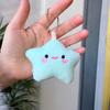 Fluffy Fur Smile Stars Plush Keyring Pom Pom Starfish Smile Stars Backpack Pendant  Wedding Gifts