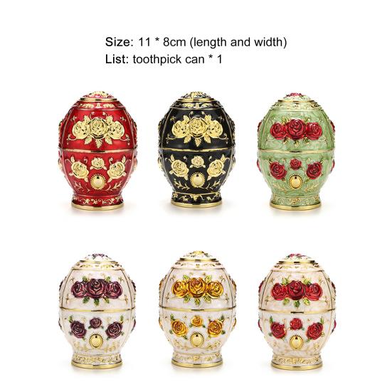 Toothpick Dispenser Retro Relief Design Plastic Luxury Pop-up Toothpick Organizer Box Rose Flower Desktop Decor Holder for Home
