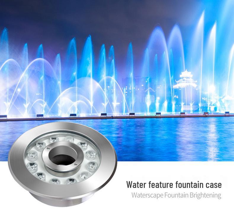 Colorful LED Underwater Fountain Spotlight - 24V Stainless Steel