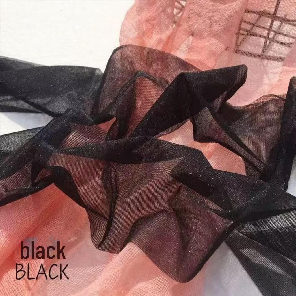 Pearlescent Shiny Black Knee-High Stockings