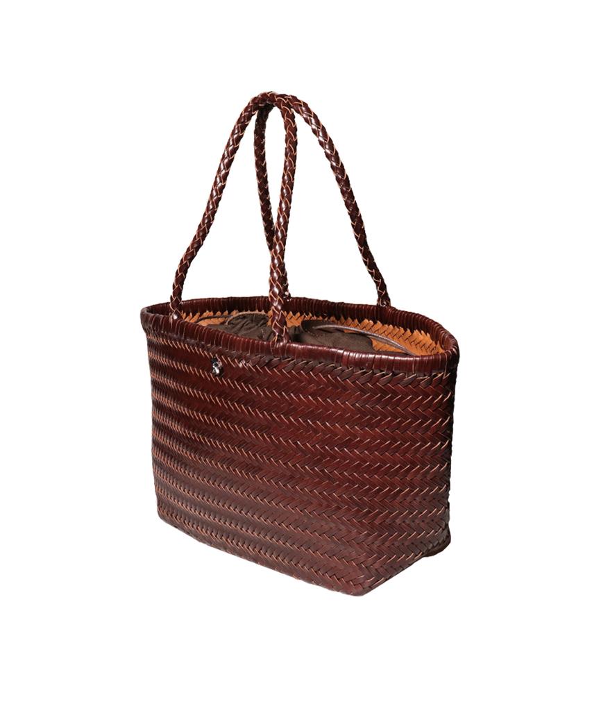 Elke Bloem Willow Dark Brown Leather Basket Bag