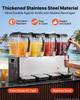 VEVOR Commercial Beverage Dispenser 4 Tanks 12 L / 12.7 QT Per Tank, Stainless Steel Juice Dispenser
