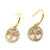 Les Trésors De Lily [L4700] - Gold Plated Earrings 'Tree of Life' White Gold - 27x12 Mm