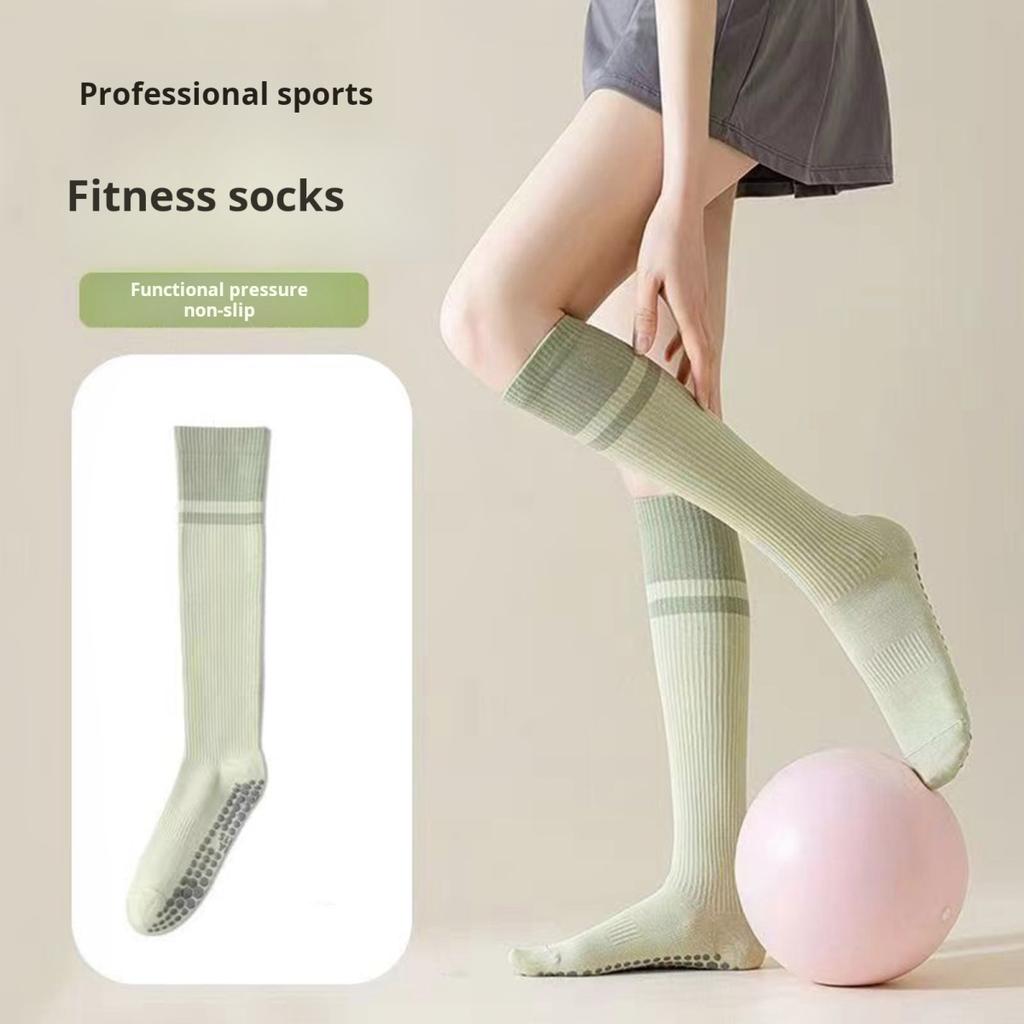 1 пара женских спортивных чулок, эластичные гольфы для велоспорта, противоскользящие, с силиконовой поддержкой свода стопы, контрастного цвета, для занятий йогой, пилатесом, танцами