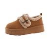 Модные лоферы Зимние Ретро Женские Снежные Теплые Замшевые Кожаные Ленивые Ботинки Обувь Женщина Леди Женские На Плоской Подошве Ботильоны Боты Ботинки Женские Обувь