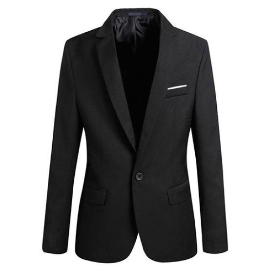 Мужская мода Slim Fit формальный костюм на одной пуговице пиджак пальто куртка верхняя одежда топ
