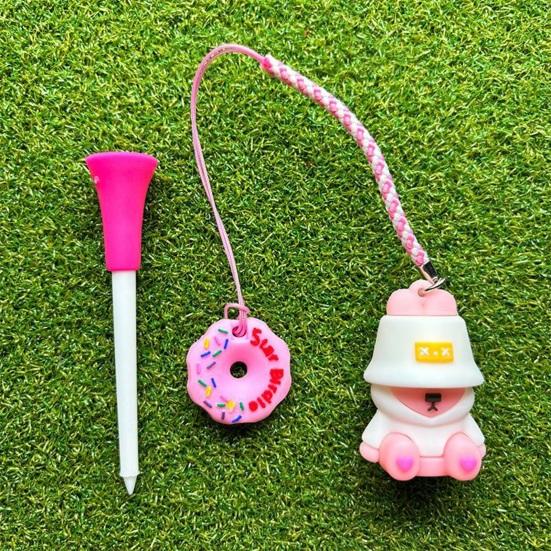 Мультяшный держатель для гольф-ти с защитой от потери, с дизайном пластикового пончика для ти