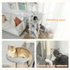 Cat Scratching Tree, 160 cm, Platforms, Bed, 2 Caves, Hammock, Ladder, Sisal Posts, Light Gray