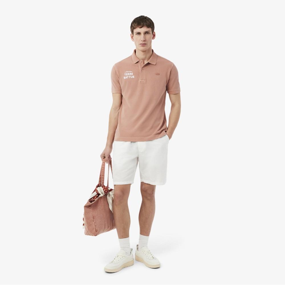 Lacoste Мужская футболка-поло с коротким рукавом и графическим принтом Roland Garros PH0349-56GG8I