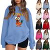 Women's Fashion Casual Round Neck Long Sleeve Top Printed Pullover Sweatshirt