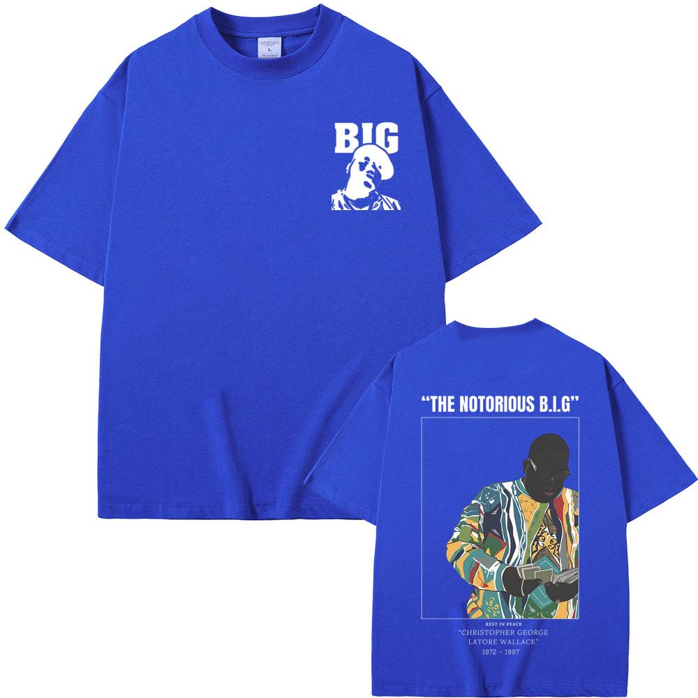 Винтажная футболка The Notorious Big Футболка с графикой Бигги Смолза Мужская Женская Модная Хип-Хоп Футболка Мужская Хлопковая Футболка Оверсайз