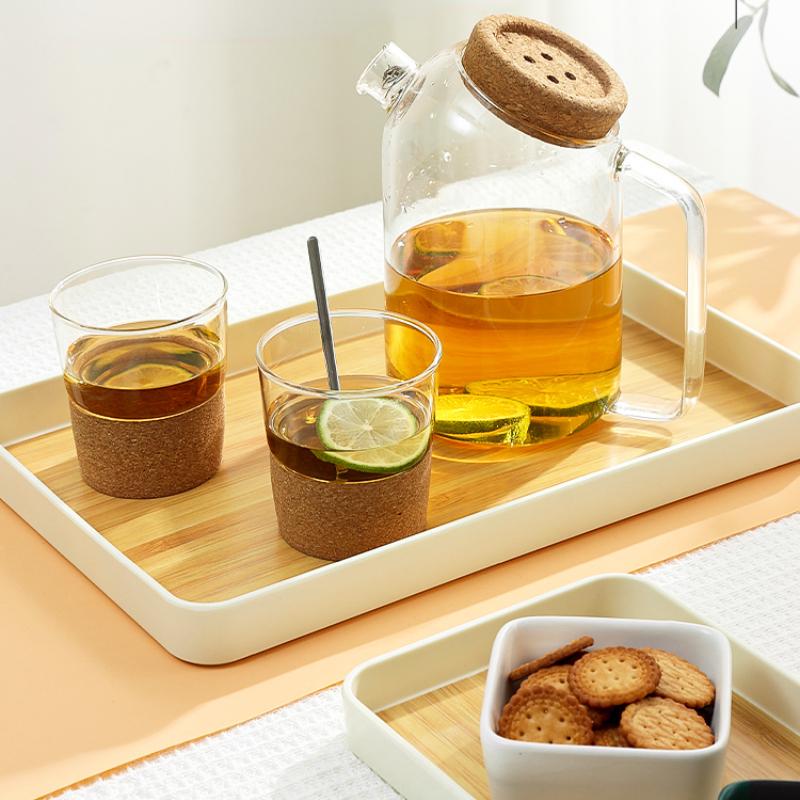 Imitation Bamboo Grain Tray Home Tea Tray Coffee Dessert Plate Fall-resistant Diamine Flat Plate Japanese Simple Dinner Plate