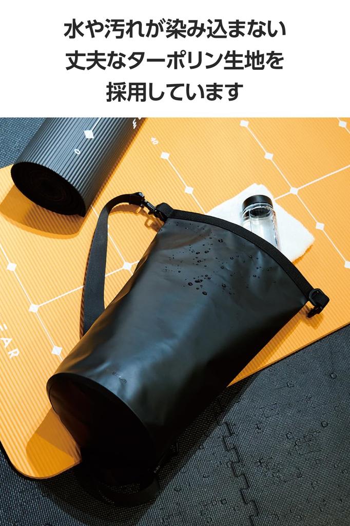 ELECOM Waterproof Dry Bag, Drum Type, 10L, Dustproof, for the Beach, Gym, Fishing, Camping, Black, PWWPBD10BK