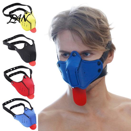 Neoprene Puppy Hood Tongue Mask, Adjustable Muzzle Mouth Gag for Couples, Elastic Breathable Play Mask Dog Role Play, BDSM Sex Toy Men Women Roleplay