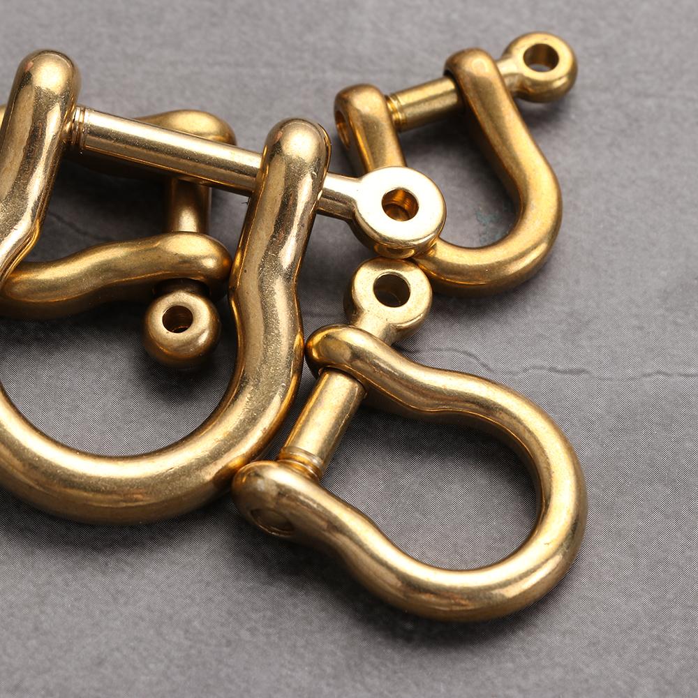 Винтовой соединительный соединитель скоба брелок D-образные скобы кольцо для ключей твердый латунный карабин брелок крючок