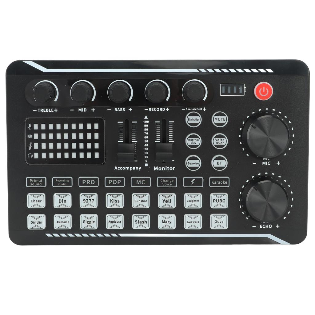 Внешняя звуковая карта Bluetooth с шумоподавлением, изменяющая голос, звуковой микшер, оборудование для подкастов для стриминга, подкастинга, игр