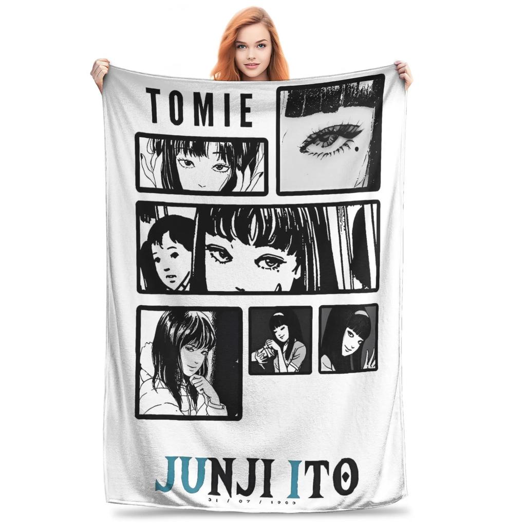 Tomie Junji Ito Blanket  Soft Warm Throws for Winter Bedding Child Couch Chair Pattern Ideal for Bedspread