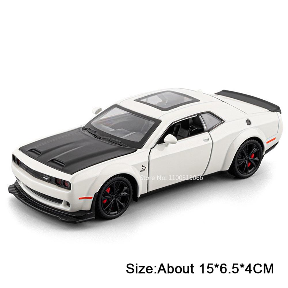 1:32 Challenger SRT Hellcat Игрушечные Машинки Модели Сплав Литье под Давлением со Светом Музыкой Миниатюрный Транспорт Машинка с Оттягиванием Колеса Подарки на День Рождения