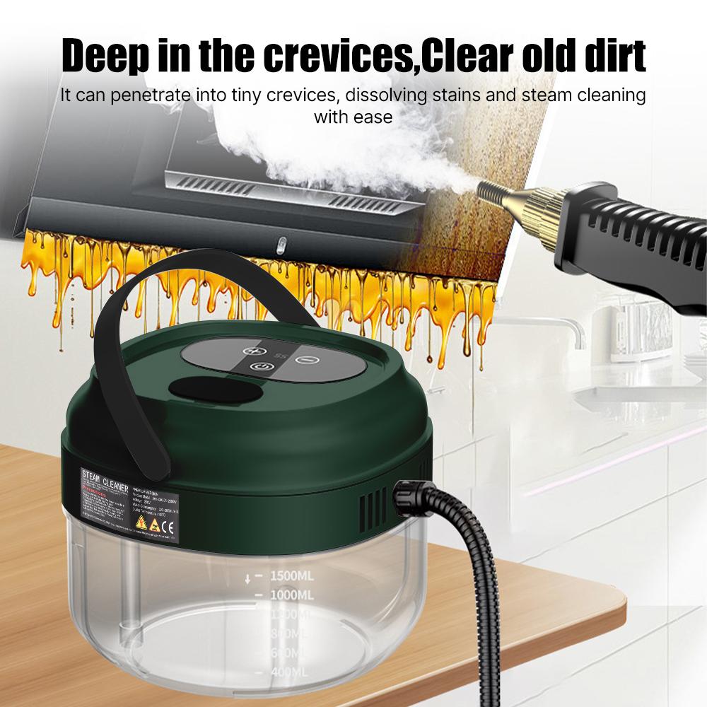 Ручной многофункциональный пароочиститель под давлением с 3 щетками и удлиненным стержнем для домашнего использования