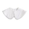 Women Girls Vintage Lolita False Fake Collar Shawl Sweet Ruffles Lace-Up Bow Decorative Necklace Choker Short Poncho