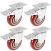 4Pcs 4 Inch Caster Wheel Heavy Universal 360° Swivel Silent Brake Wheels Caster Furniture Wear Platform Trolley Household
