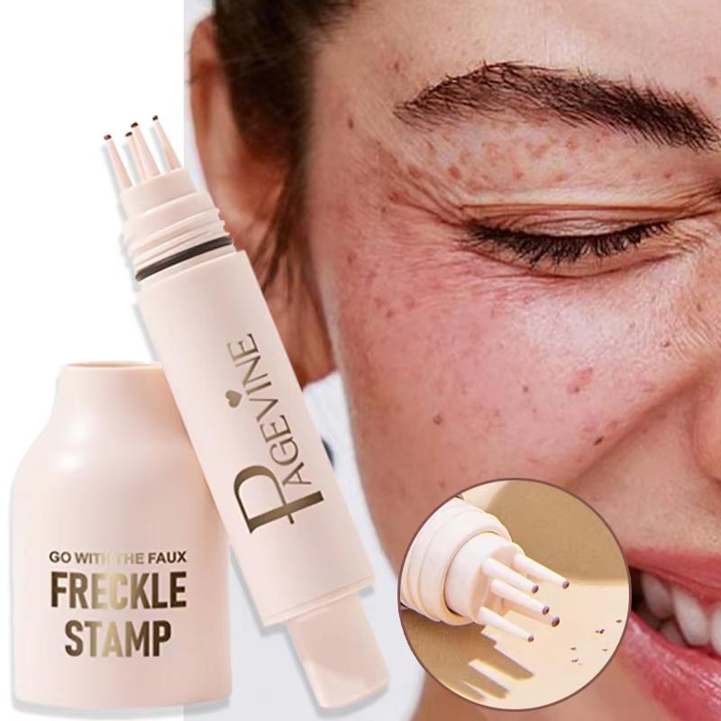 Пятиточечная ручка-штамп для веснушек Натуральная имитация Мгновенные веснушки Жидкие Поддельные Точки Пятнышки Расческа Печать Водостойкий Быстросохнущий Инструмент для макияжа