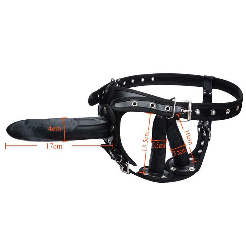 Эротический Большой Длинный Страпон Дилдо для Женщин Огромный Силиконовый Тройной Страпон Дилдо Анальная Пробка с Трусиками Лесбийские Секс-Игрушки Без Вибрации