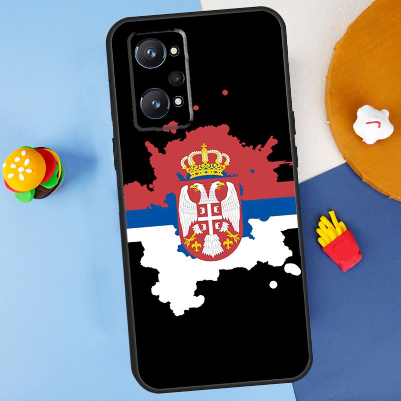 Serbia Flag For Realme C55 C67 C61 C75 C53 C51 C21Y C25S GT 6 6T 5 GT7 Pro 10 11 12 13 14 Pro Plus Case