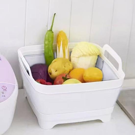 Yousheng Складной таз для мытья посуды с заглушкой для слива Портативный таз для мытья посуды Таз для мытья посуды Складная раковина Ванна Кухонный поднос для хранения Ведро для хранения на открытом воздухе