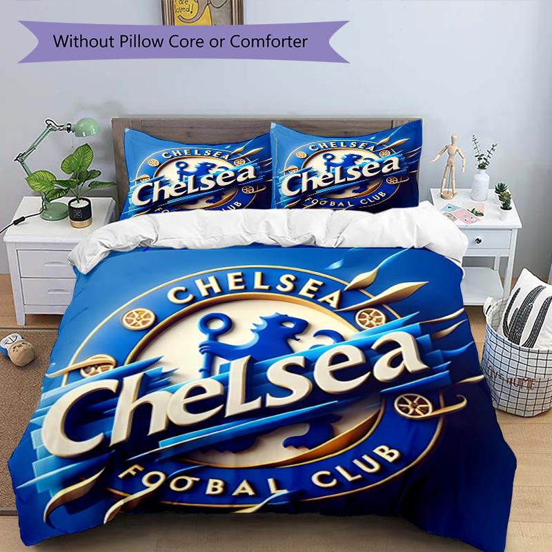3pcs Duvet Cover Set (1*Duvet Cover + 2*Pillowcase, Without Core),football club.C Print Bedding Set, Bedroom Decor, All‑Season, Birthday Gift