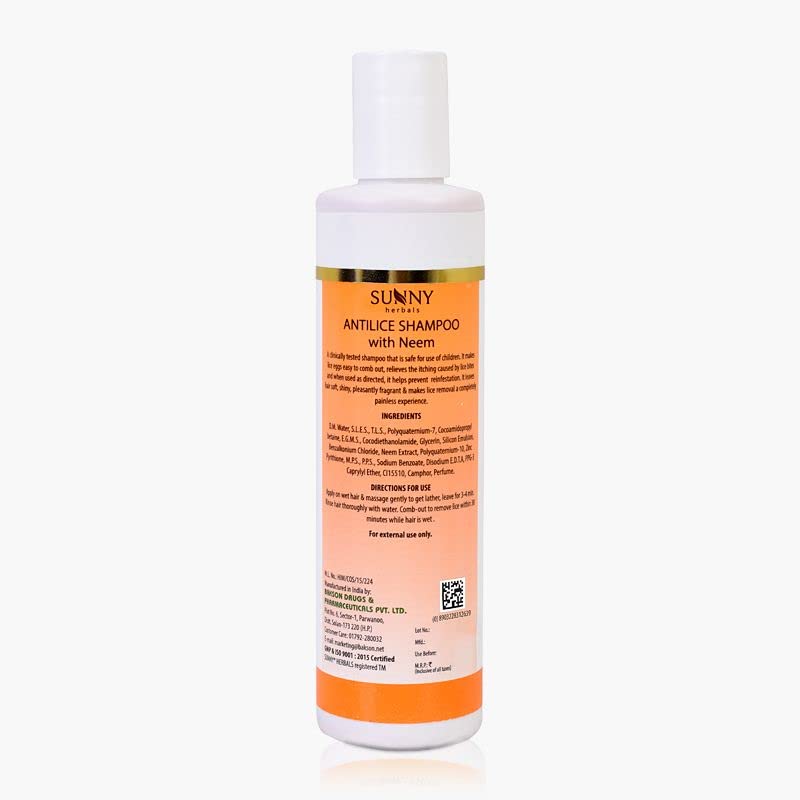 Шампунь Sunny Herbals против вшей с легким расчесыванием, облегчение зуда кожи головы, помогает предотвратить повторное заражение, 150 мл, 1 шт.
