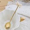 Десертная ложка с длинной ручкой из пищевой нержавеющей стали с милым бантом в виде печенья, ложка для размешивания кофе, кухонные принадлежности