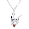 Серебряное ожерелье Angel Cat, камень января, гранат [Sears], для женщин, s-171-01