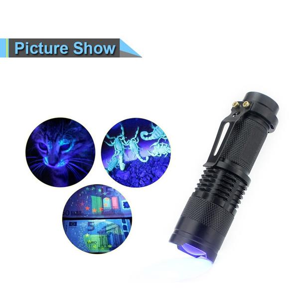 1PC 395 UV Flashlight Handheld Portable Ultraviolet Detector