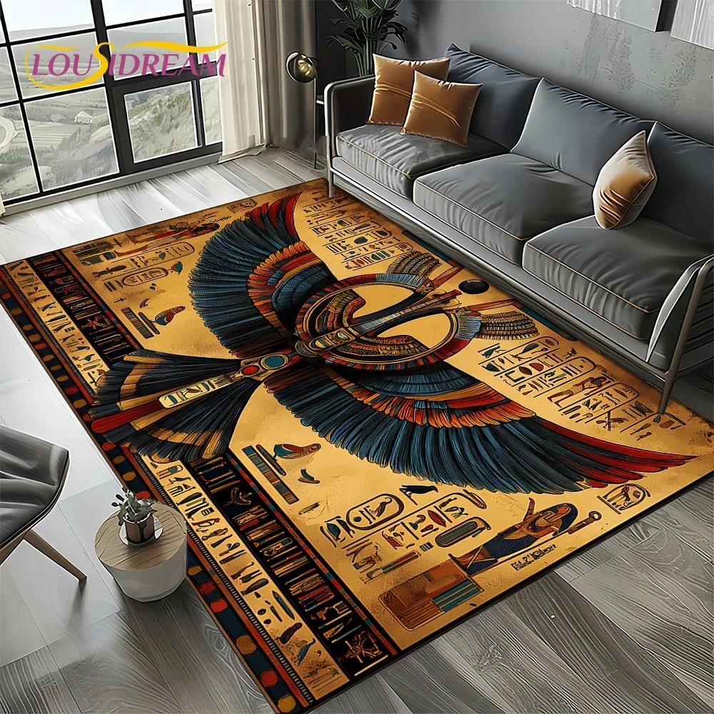 Настенная роспись Древний Египет Иероглифы Мифология Ковер Коврик для Гостиной Спальни Декор Дивана, Нескользящий Коврик для Пола