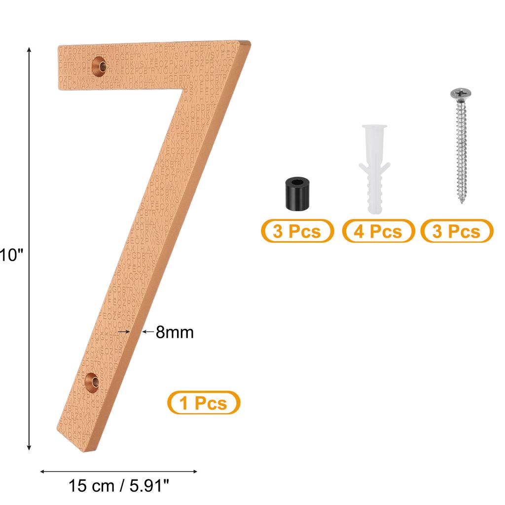 10-дюймовый номер дома, табличка с номерами адреса дома, большая плавающая современная, с винтами для наружной двери, стены улицы, золото, 0-9