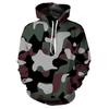 Mens Hooded Oversized Sweatshirt With 3D Camo Print Front Pocket Long Sleeve Fall Casual Wear