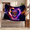 West Ham United football Personalized Fleece Blanket With Football Logo, Custom Name Text Soft Warm Home Throw Blanket