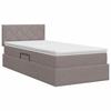Storage Bed with Mattress Taupe 90 x 200 cm Velvet
