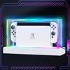 Switch Dust Cover with Multiple LED Colors Light Base Compatible with Nintendo Switch/OLED Acrylic Case Anti-Scratch Waterproof