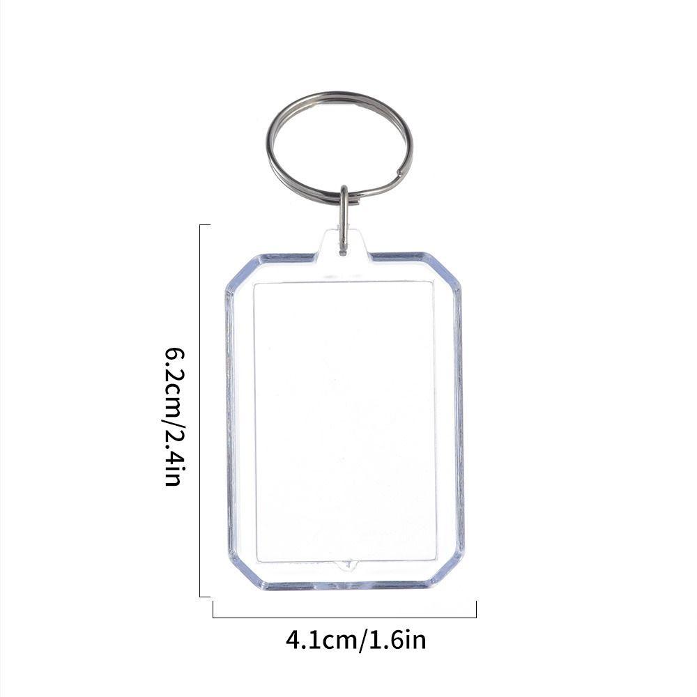 5Pcs Snap-In Custom Insert Photo Photo Frame Keychain Pendant Tassels Picture Keyring DIY