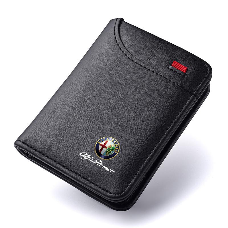 XTXG4 Fashion Car Vintage Wallet Driver Licence Storage Coin Purse For Alfa Romeo Giulietta 159 147 156 166 Mito Giulia GT Stelvio