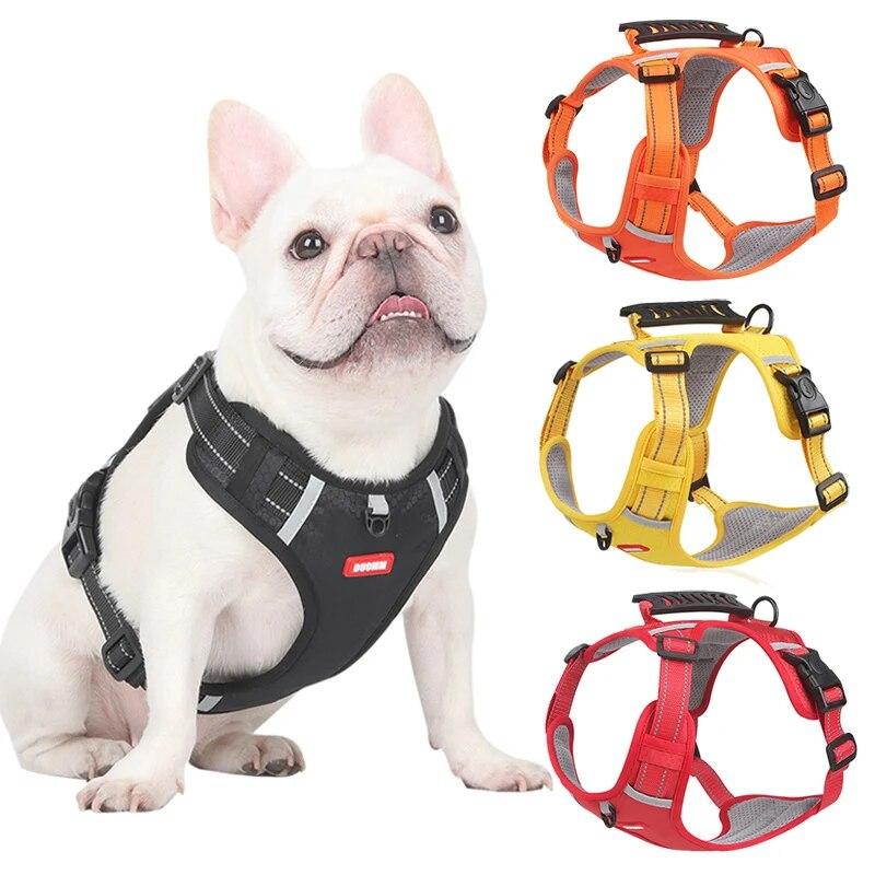 Pet Harness for Small Large Dogs Adjustable Safety Lead Straps Reflective Dog Harnesses Vest French Bulldog Walking Lead