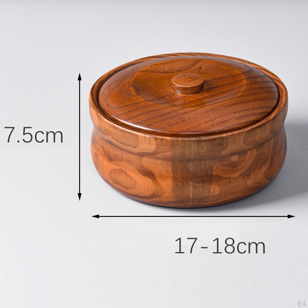 Деревянная с крышками для хранения суповых хлопьев, твердая миска для сервировки