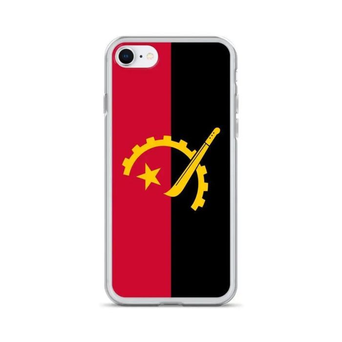 Coque iPhone - Angola - SE 2020 - Souple - Multicolore - Motif Drapeau