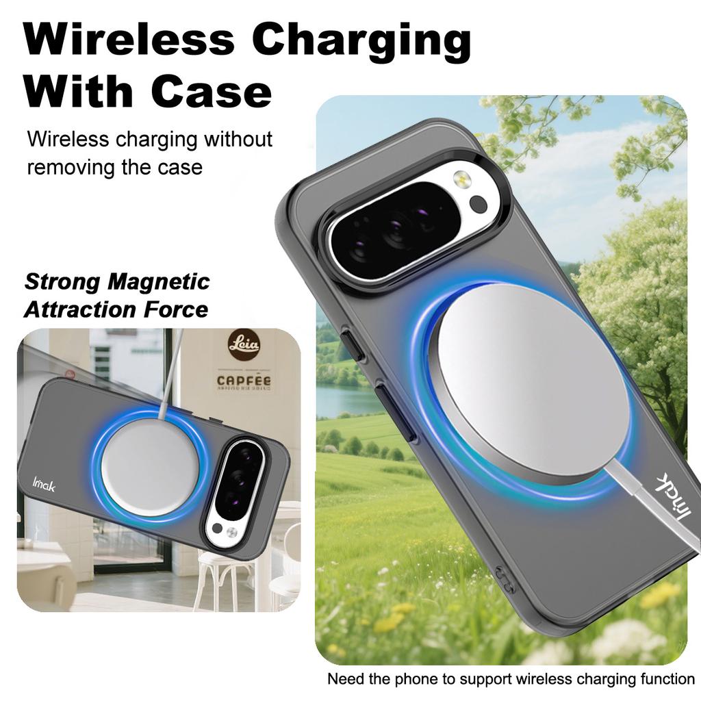 IMAK For Google Pixel 10/10 Pro Case Compatible with MagSafe Candy Color Anti Drop TPU+PET Back Cover