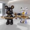 29cm Graffiti Bear Figurine Home Decoration Animal Statue Keys Storage Shelf Modern Room Sculpture Table Decor Abstract Ornament