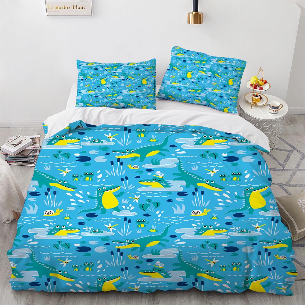 Duvet Cover Pillowcase Bedding Set Cartoon animalAdult Boy Girl Bedroom Decoration Children Single Double Large Size