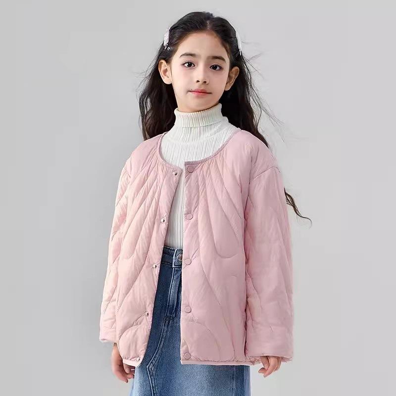 Children's down jacket with autumn and winter new short light boys and girls baby medium and older children's parent-child jacket
